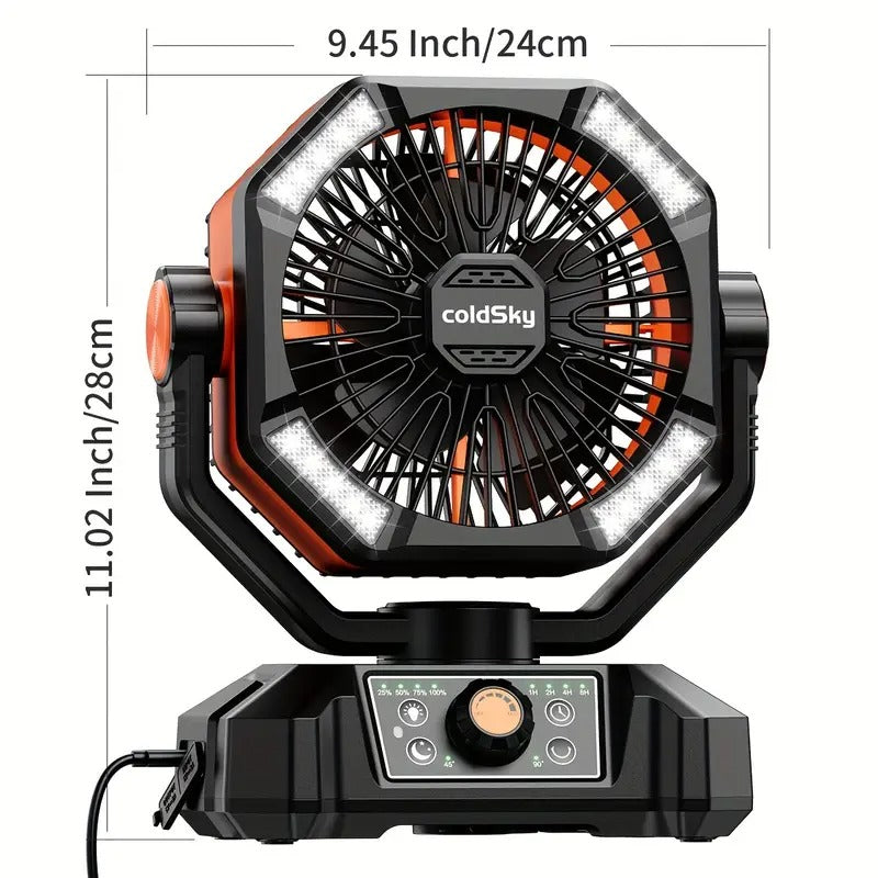 20000mah battery powered camping fan dual motor 8 speed - Temu