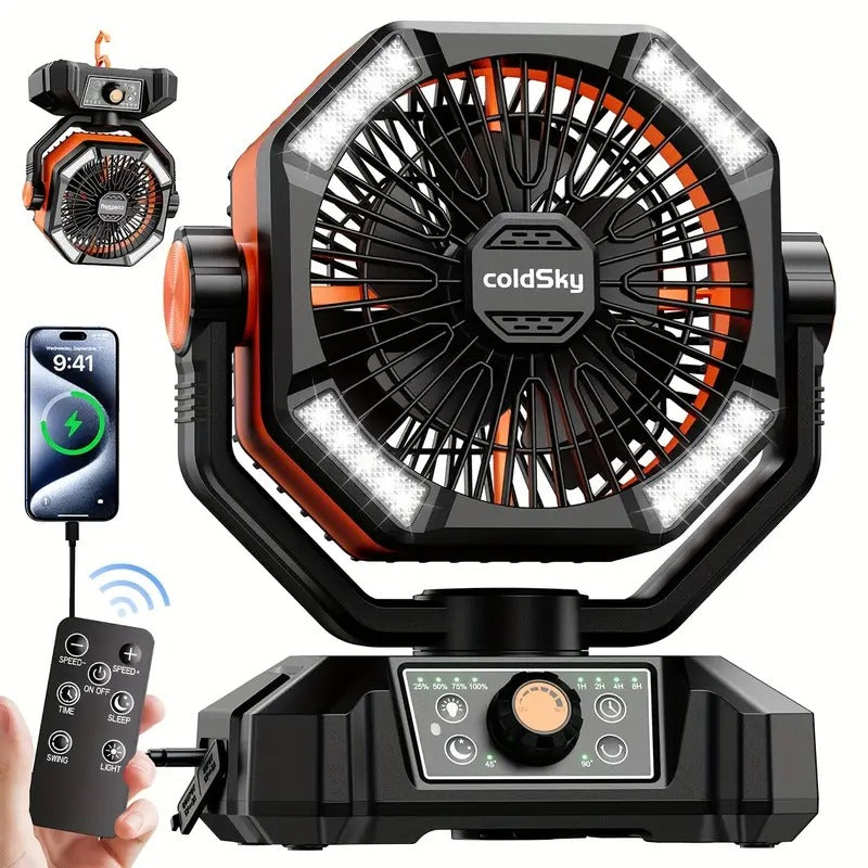 20000mah battery powered camping fan dual motor 8 speed - Temu